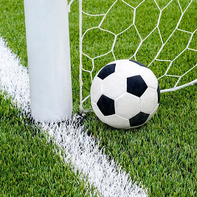 Soccer ball on turf grass